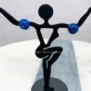 Handmade - Tiny Blueberry Resin Stud Earrings